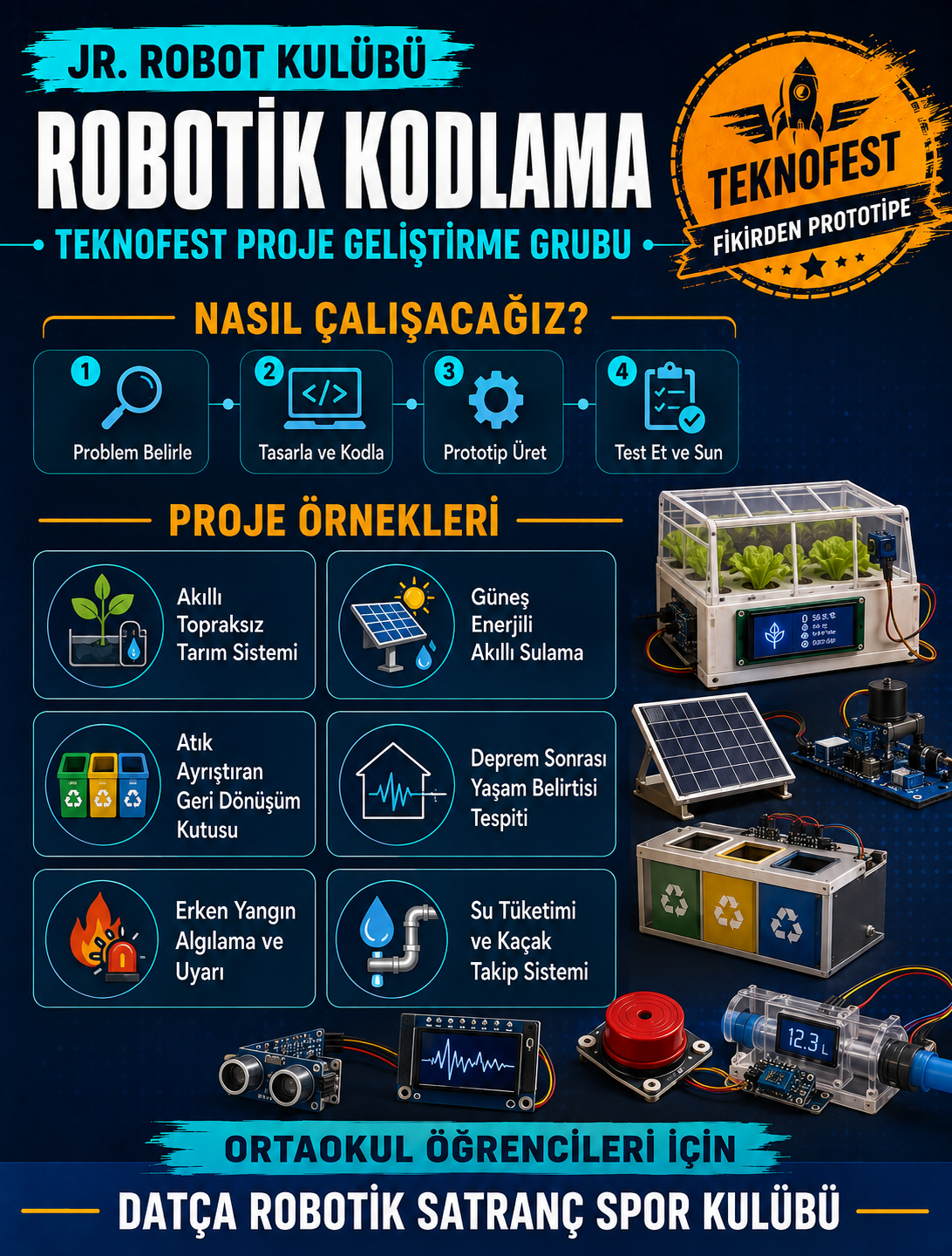 Robotik proje içerik afişi